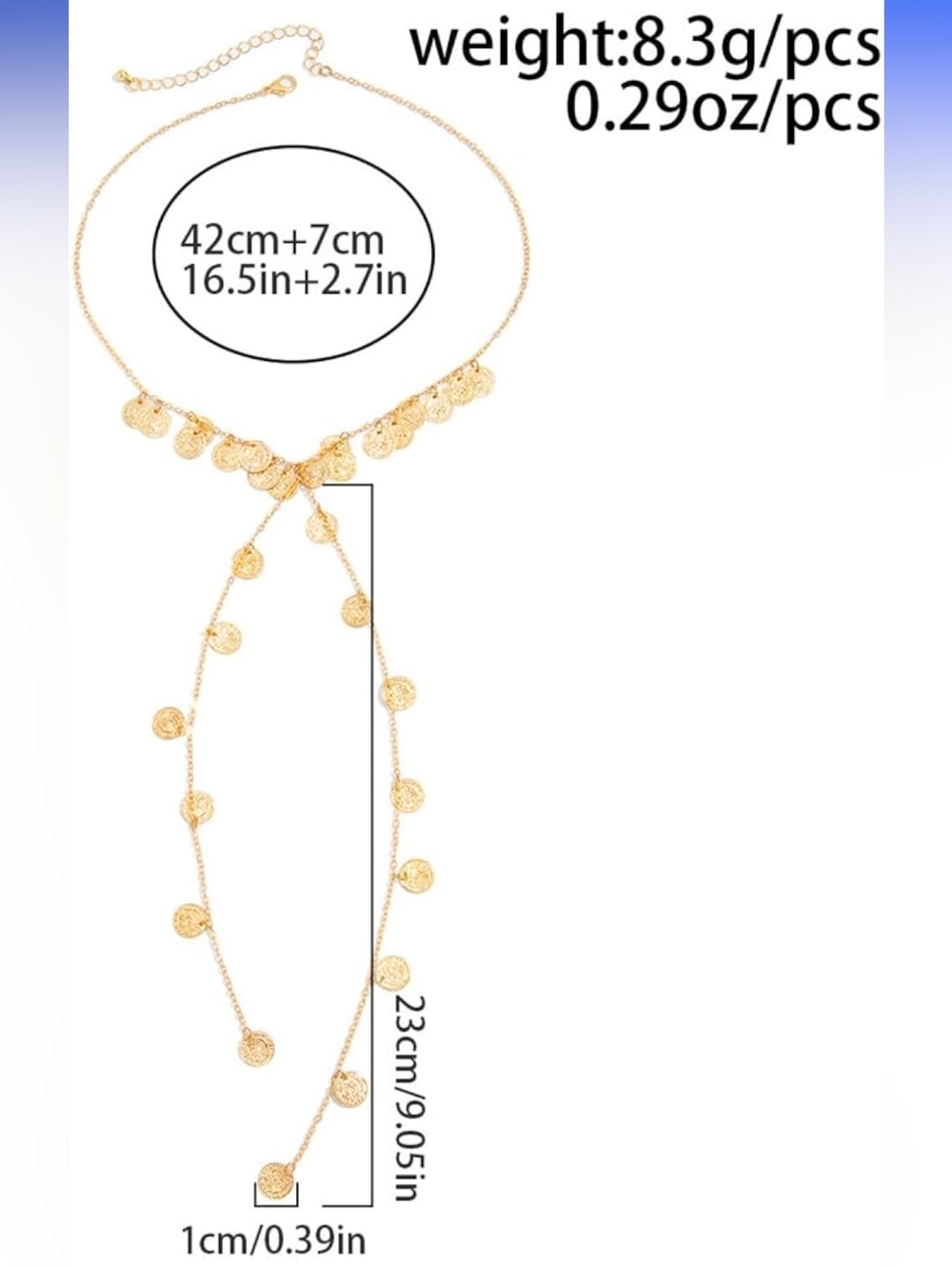 Anthropologie Gold Coin Lariat Necklace - Picture 4 of 4